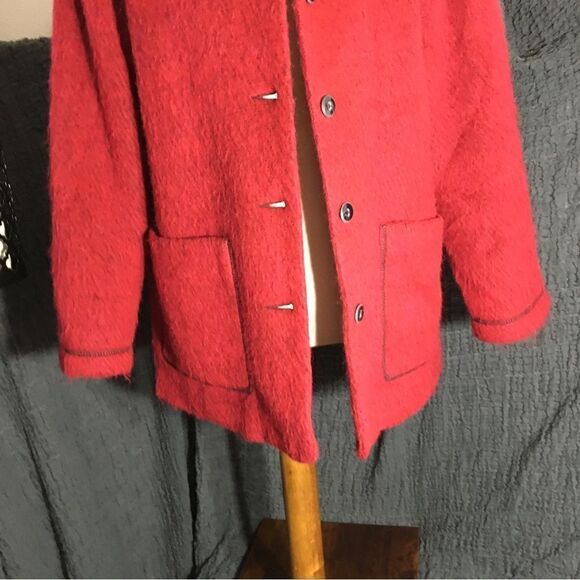 Democracy VTG Red Hooded Jacket Size M - Picture 8 of 11